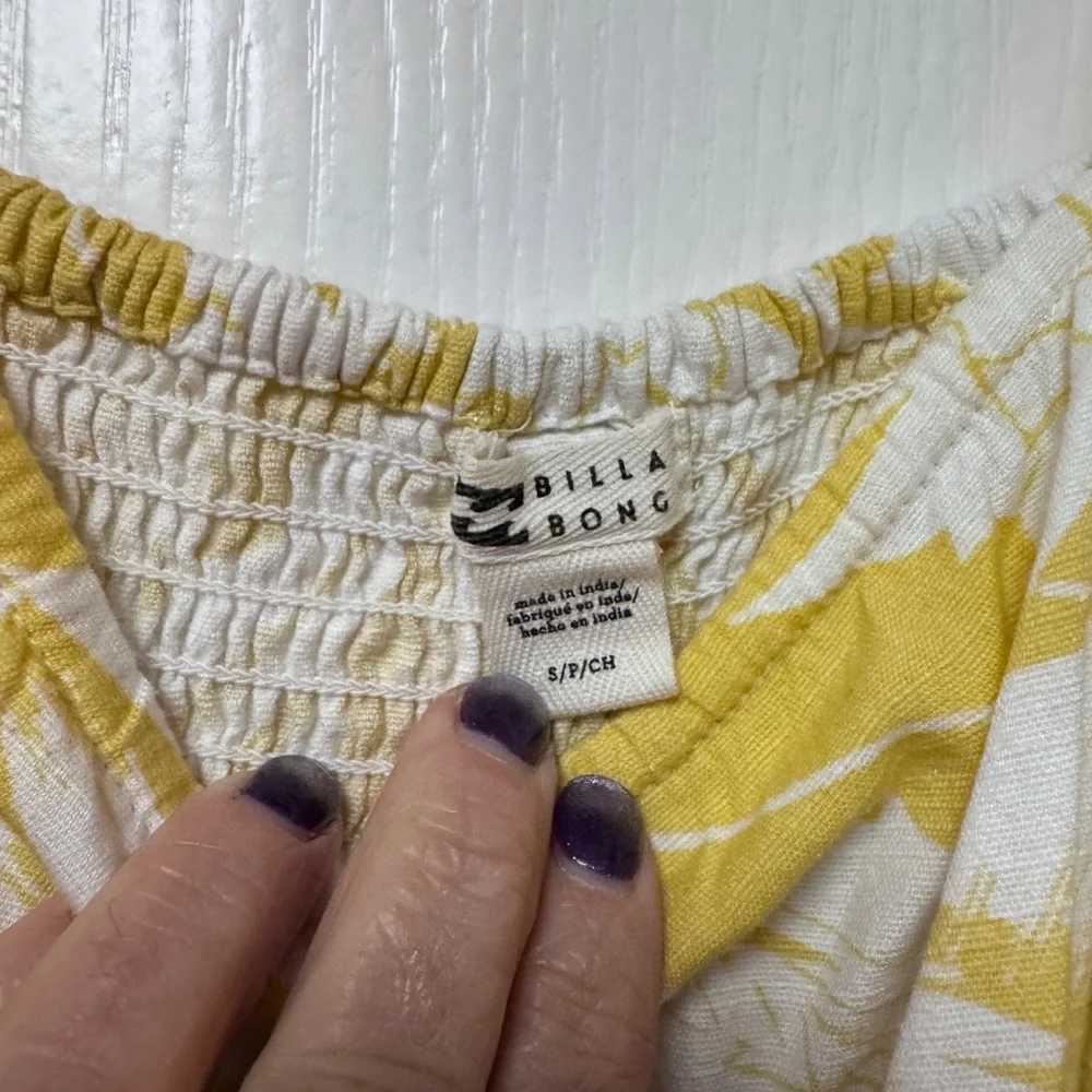 Billabong - Yellow and White Floral Dress - Picture 3 of 6